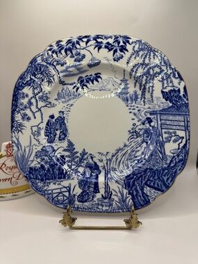 Royal Crown Derby Blue Mikado 10" Square Dinner Plate 1941